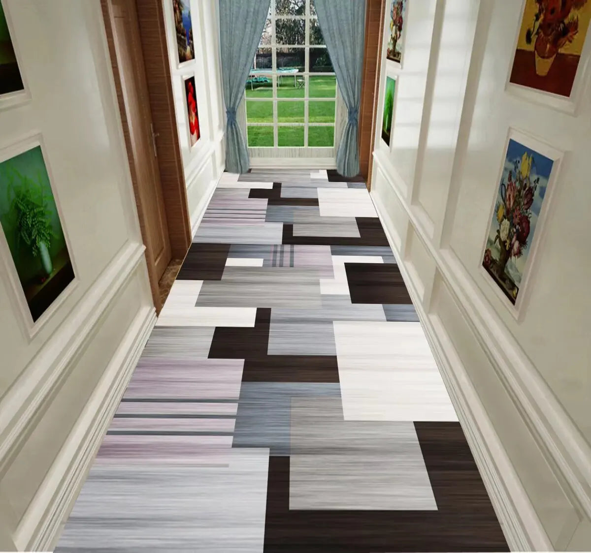 Navak Teppich Nordische Moderne Villa Langer Korridor Teppichläufer Flur Durchgang Haus Große Teppiche Treppe Bequeme Langlebige Waschbare Bodenmatte