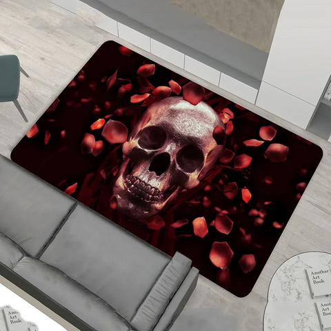 Navak Teppich Dark Horror Skull Anime Bodenteppich Nordischer Stil Home Fußmatte Badezimmer-Toilettenmatten Schlafzimmer Nachttischmatten