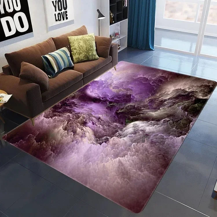 Navak Teppich 3D Galaxy Space Star Teppich Home Schlafzimmer Wohnzimmer Dekorative Bodenmatte Badezimmer Zimmer Rutschfester Teppich Fußmatte