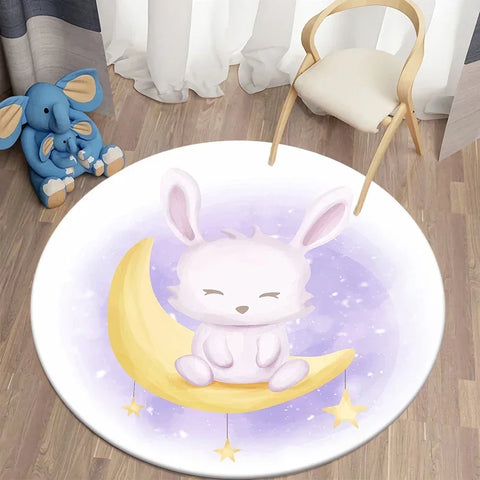 Navak Teppich Cartoon Niedlicher Bär Runder Teppich für Wohnzimmer Teppiche Badematte für Kinderzimmer Matten Schlafzimmer Teppiche Baby Kinderzimmer Wohnkultur