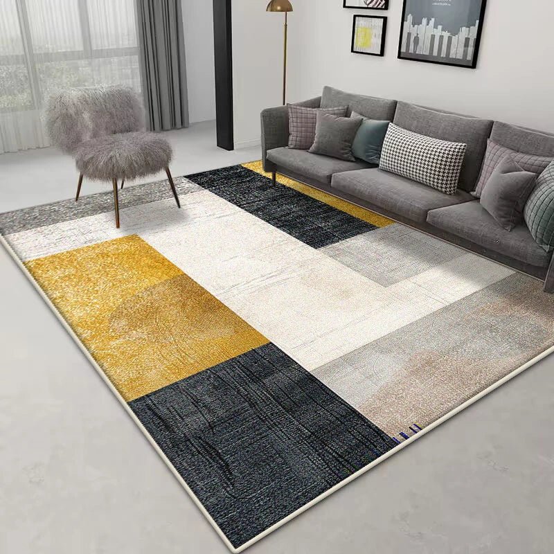 Navak Carpet Nordischer geometrischer Teppich – Großer rutschfester Teppich | Maßgefertigte Größe für Wohnzimmersofa und Schlafzimmer-Heimdekoration