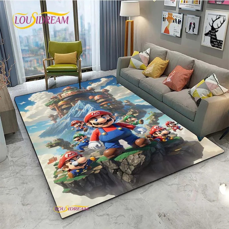 Navak Teppich Mario Cartoon Anime Teppich für Wohnzimmer Schlafzimmer Niedliche Teppiche Tisch Küchentür Kinder Rutschfeste Fußmatten Alfombra Geburtstagsgeschenk