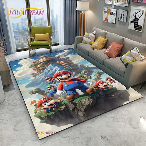 Navak Teppich Mario Cartoon Anime Teppich für Wohnzimmer Schlafzimmer Niedliche Teppiche Tisch Küchentür Kinder Rutschfeste Fußmatten Alfombra Geburtstagsgeschenk