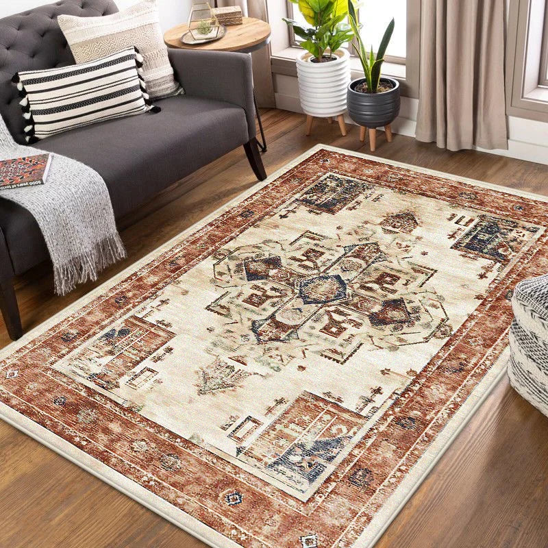 Navak Carpet Bohemian Persian Style Carpet for Living Room Retro Decoration Soft Bedroom Cloakroom Rugs Non-slip Entrance Door Mat Washable
