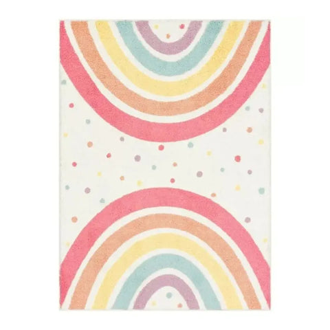 Navak Teppich, zottelige Schlafzimmerteppiche für Kinder, Regenbogenfarben, flauschiger Teppich, Wohnzimmer, haarige Kinderzimmer-Spielmatte für Kinder, Plüsch-Babyteppiche, weiche Fußmatte