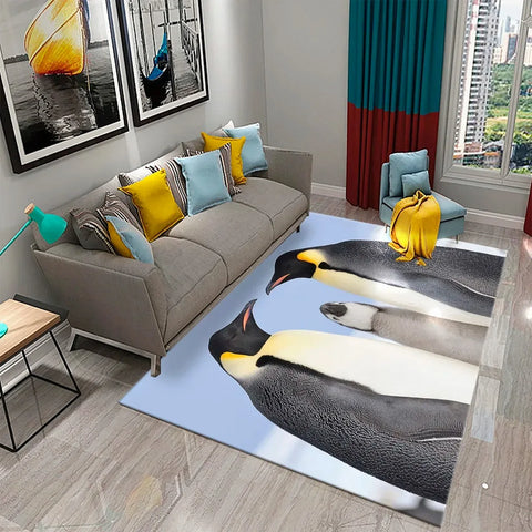 Navak Carpet Antarctica Penguin Pattern Carpet Lovely Animal Design Living Room Bedroom And Bathroom Non-Slip Carpet