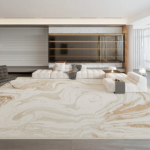 Navak Teppich, großflächige Schlafzimmerdekoration, rutschfester Teppich, cremefarbener Stil, Teppiche für Wohnzimmer, flauschige, weiche Lounge-Bodenmatte, dicker Plüschteppich