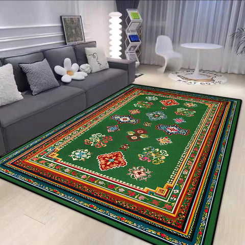 Navak-Teppich im persischen Stil, großer grüner Teppich, Wohnzimmer, rutschfest, leicht zu reinigen, Couchtischmatte, weich, faltbar, Esszimmer-Dekor-Teppich