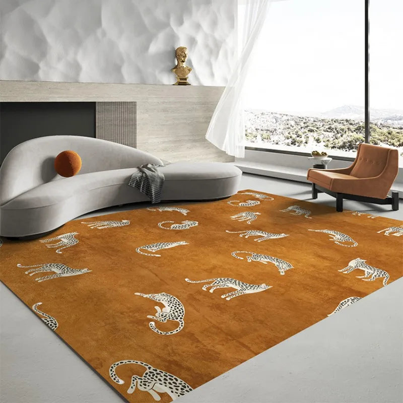 Navak Teppich, leichter luxuriöser Plüsch-Lounge-Teppich, Heim- und Schlafzimmer-Dekor, Leopardenmuster, Teppich, dicke Arbeitszimmer-Anti-Rutsch-Matte, nordische Teppiche für das Wohnzimmer