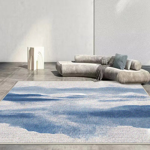 Navak Teppich Nordischer abstrakter Teppich Wohnzimmer Rendering Dekoration Sofa Blau Großflächige Teppiche Outdoor Aktive Rutschfeste Matte Anpassbar