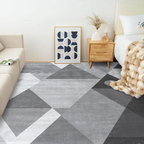 Navak Carpet HOMFINE Waschbarer moderner Teppich – Geometrischer Stil für Wohnzimmer, Schlafzimmer, maschinenwaschbarer Teppich, weich, rutschfest, nicht scheuernd