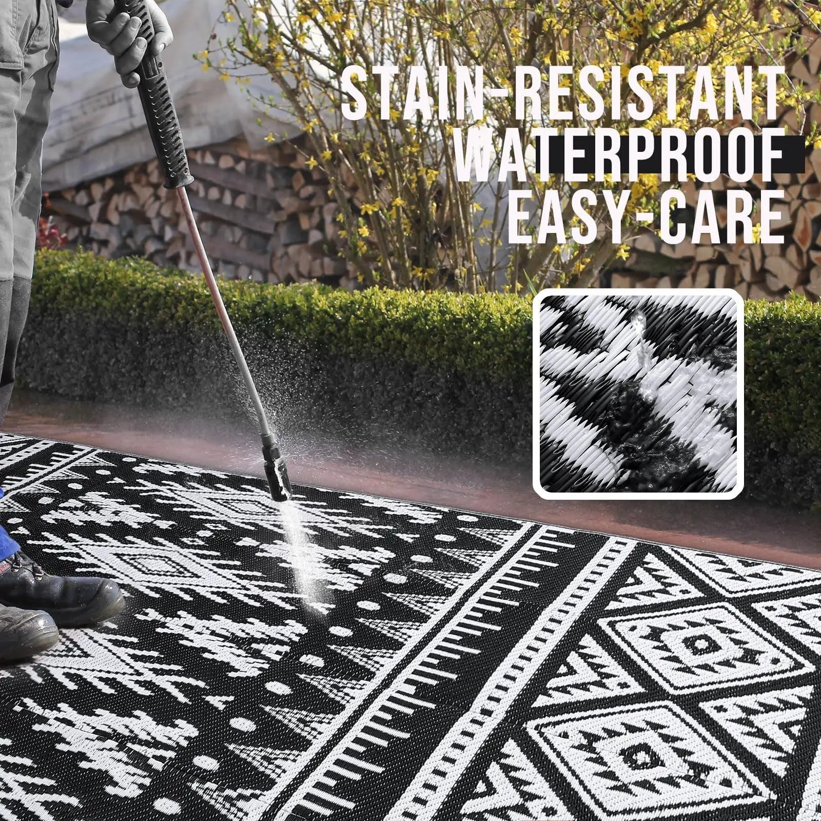 Navak Carpet Kitinjoy Outdoor Rugs Waterproof Reversible Outdoor Plastic Straw Rugs Boho PatioIndoor Carpets RV Mat For Family Camp Picnic