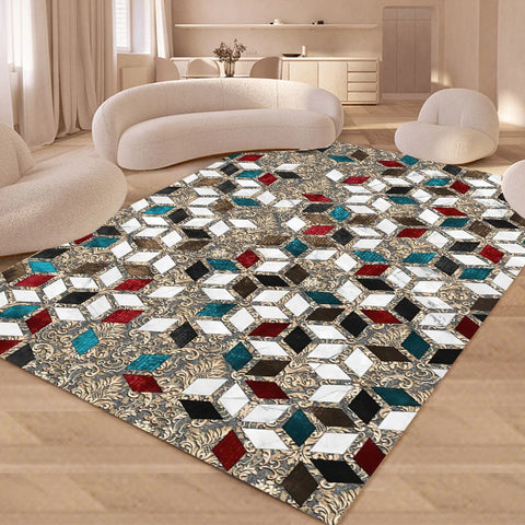 Navak Teppich, Bohemian-Stil, abstrakt, moderne Kunst, Geometrie, Teppich für Wohnzimmer, Schlafzimmer, Zuhause, Sofa, Dekoration, rutschfeste Bodenmatte