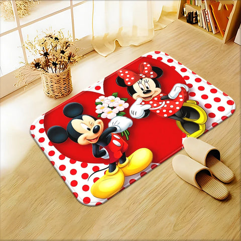 Navak Teppich Mickey und Minnie Maus Kinderzimmer Rot Niedliche Matte Kinderzimmer Teppich Babyzimmer Dekor Geschenk für Kinder Bereich Teppich Kinderzimmer Dekor Teppich