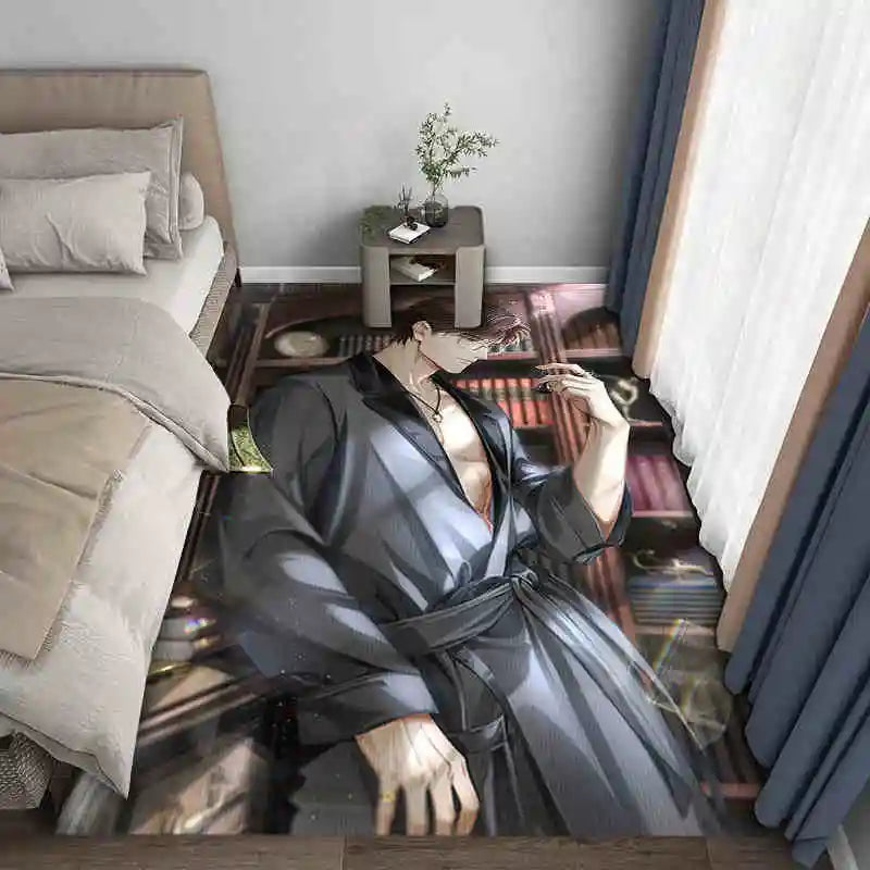 Navak Carpet Exclusive Picks Japanischer Anime-Schlingenteppich – maschinenwaschbarer Nachttischteppich für Airbnb, Hotel, gemütliche Wohndekoration