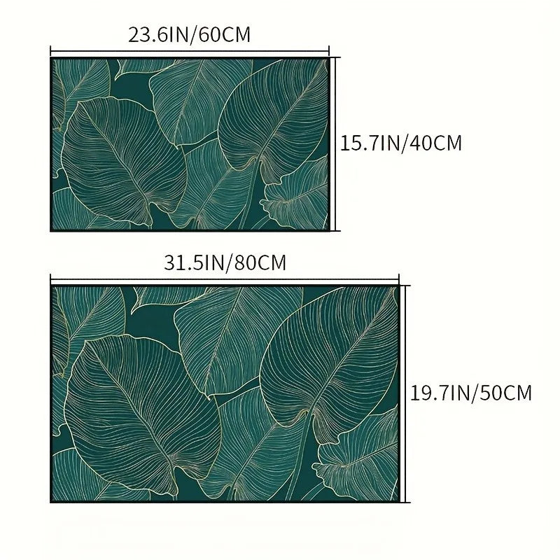 Navak Carpet 1 Stück Willkommens-Fußmatte mit Blattmotiv, rutschfest, floraler Eingangsteppich für drinnen und draußen, 100 % Polyester, Willkommensteppich, Filzteppiche für Zuhause
