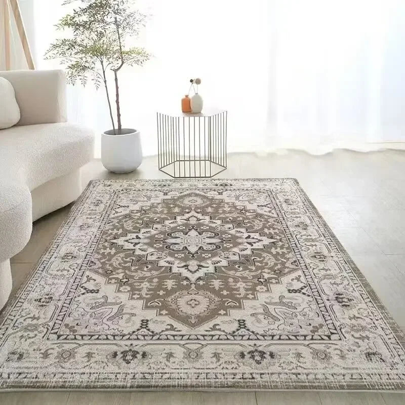Navak Carpet Retro European Bohemian Carpet Artistic Creative Bedroom Rugs Easy Care Bedside Rug