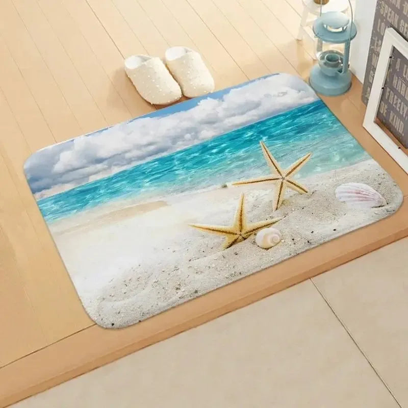 Navak Carpet Beach Seesternmuster Fußmatte Wohnzimmer Eingangsbereich Eingangsteppich Heimdekoration Küche Badezimmer saugfähige Bodenmatte