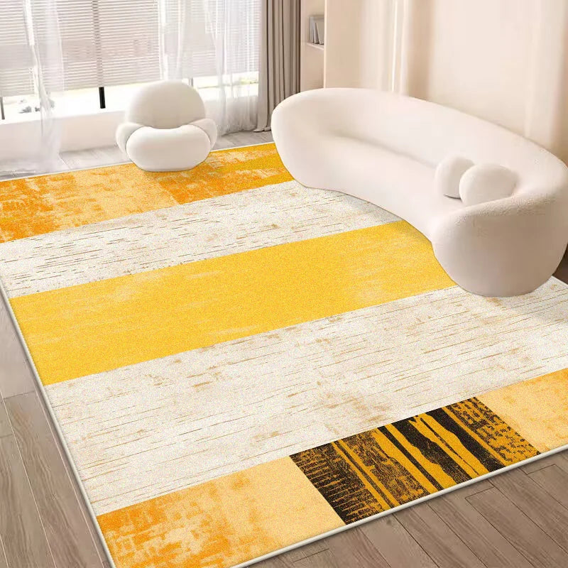 Navak Teppich, nordisch, abstrakt, gelb, große Teppiche für Wohnzimmer, leichte Luxus-Sofa-Bereich, Dekorationsteppiche, Zuhause, Schlafzimmer, rutschfeste Bodenmatte