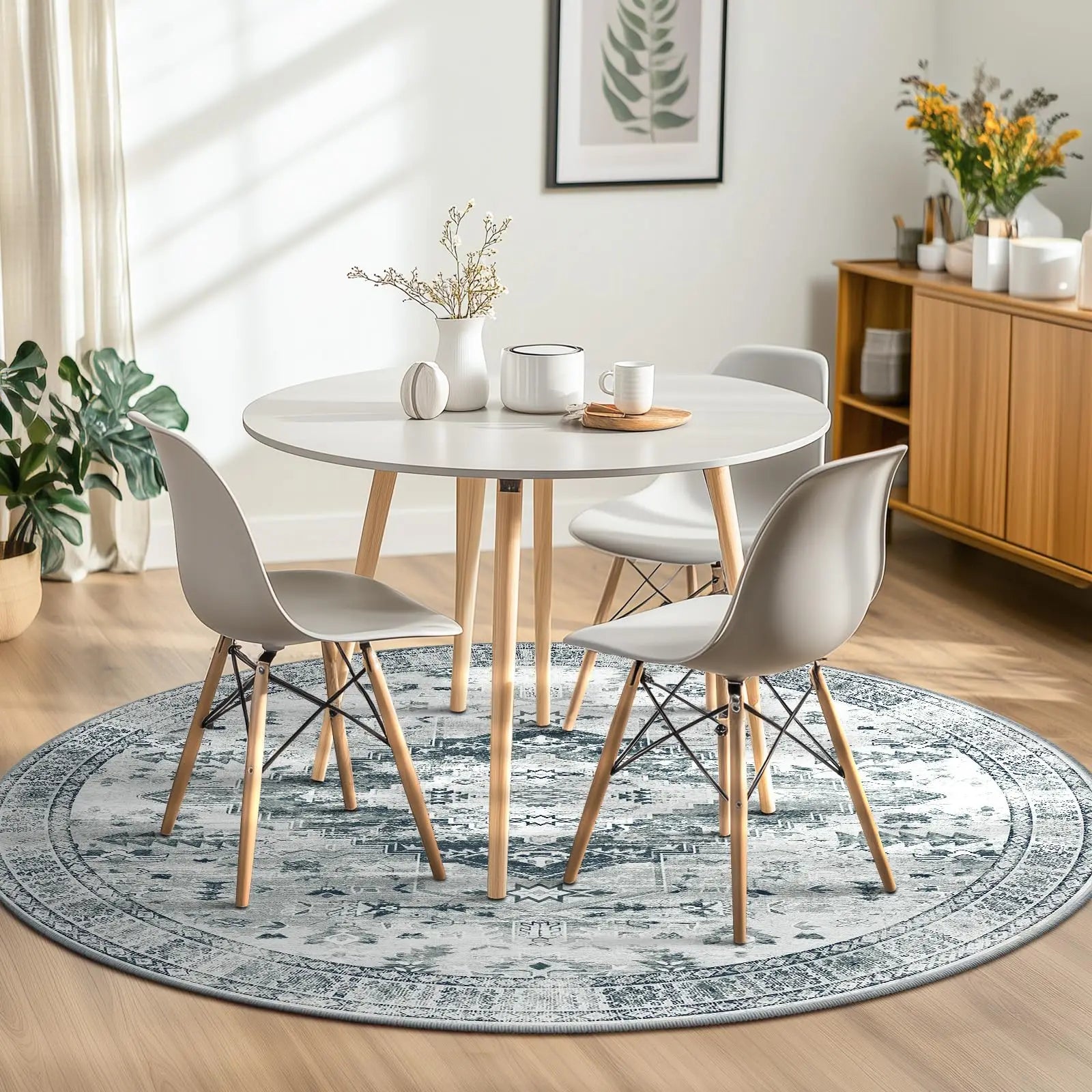 Navak Teppich, Bereich Teppich für Wohnzimmer, waschbare Teppiche, kein Flor, Teppich für Eingangsbereich, Schlafzimmer, Esszimmer, Spielzimmer, Vintage-Boho-Teppich