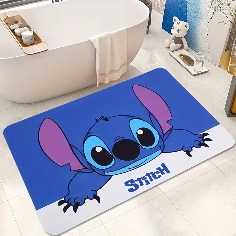 Navak Carpet Daily Picks Disney Stitch, rutschfeste, saugfähige Fußmatten für Badezimmer, Schlafzimmer, Wohnzimmer, Küche, Teppiche, Kieselalgen-Schlamm-Teppich für Heimdekoration