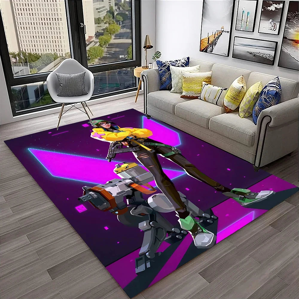 Navak Carpet VALORANT Game Gamer Cartoon 3D Carpet Rug for Home Living Room Bedroom Sofa Doormat Decor,kids Play Area Rug Non-slip Floor Mat