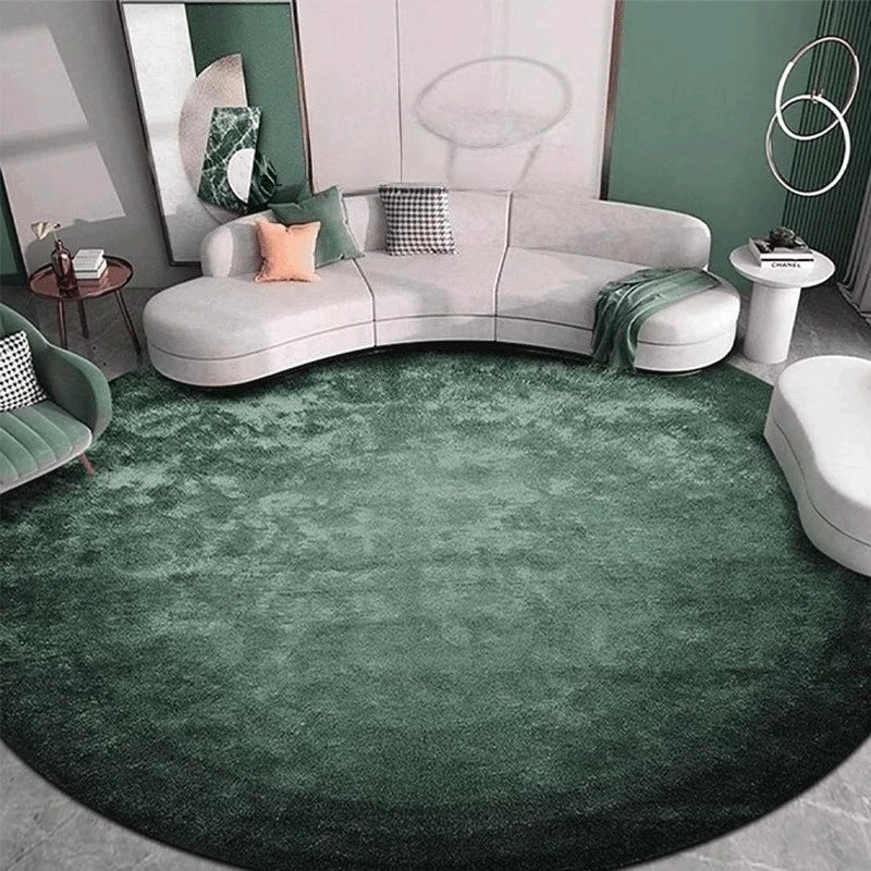 Navak Teppich, moderne minimalistische Teppiche für Wohnzimmer, leichtes Luxus-Schlafzimmerdekor, grüner Teppich, runde Loungematte, Zuhause, flauschiger weicher Plüschteppich