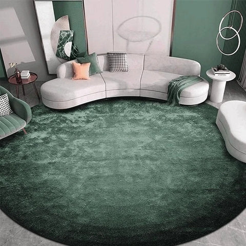 Navak Teppich, moderne minimalistische Teppiche für Wohnzimmer, leichtes Luxus-Schlafzimmerdekor, grüner Teppich, runde Loungematte, Zuhause, flauschiger weicher Plüschteppich