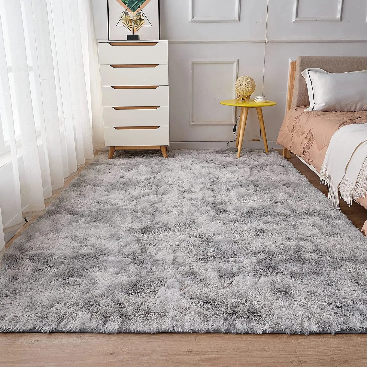 Navak Teppich, weicher, zotteliger Teppich, Wohnzimmer, flauschige Kinderteppiche, großer, beigefarbener Plüschteppich für Schlafzimmer, Kinderzimmer, moderne Wohnkultur