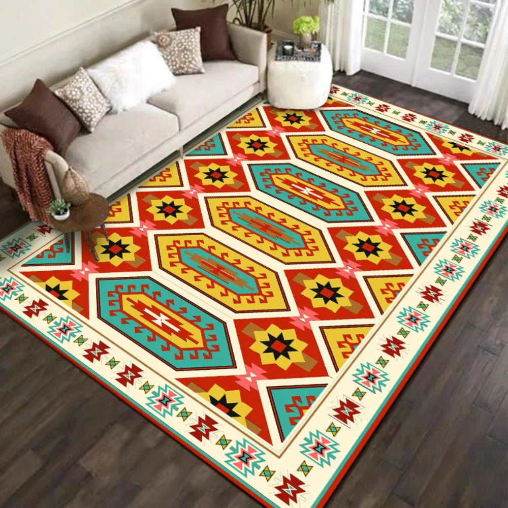 Navak Teppich Retro Persisch-Türkischer Teppich für Wohnzimmer Dekor Sofa Teppich Schlafzimmer Nachttisch Weicher Teppich Küche Couchtisch Bodenmatte Flur Teppich