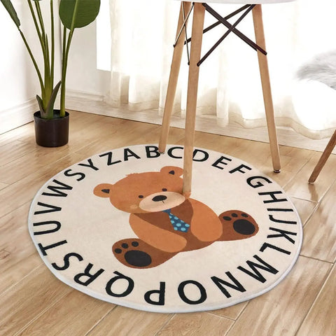 Navak Carpet Exclusive Picks, runder Teppich für Kinder, weicher Alphabet-Kinderzimmerteppich für Jungen und Mädchen, pädagogischer Lern- und Spielteppich für Kinderzimmer, Schlafzimmer-Dekoration