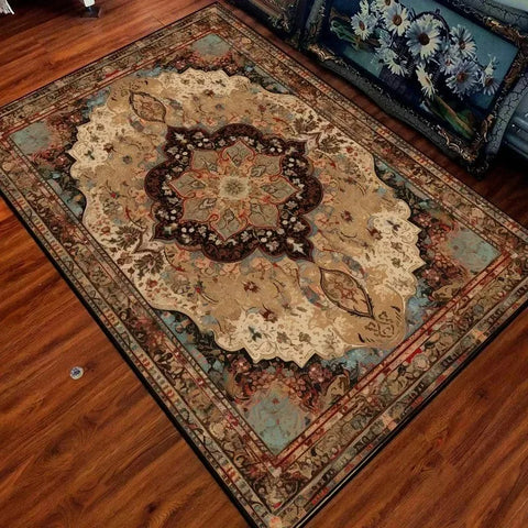 Navak Carpet, trendiger Teppich mit marokkanischem Muster, maschinenwaschbarer Teppich für Boho-Wohnzimmerdekor, rutschfeste Bodenmatte für Schlafzimmer und Loungebereiche