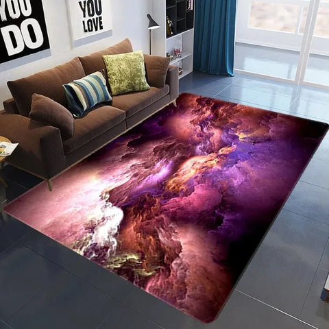 Navak Teppich 3D Galaxy Space Star Teppich Home Schlafzimmer Wohnzimmer Dekorative Bodenmatte Badezimmer Zimmer Rutschfester Teppich Fußmatte