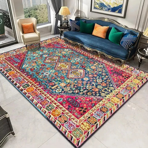 Navak Teppich Persischer Retro-Teppich Wohnzimmer Leichte Luxusdekoration Schlafzimmer Nachttisch Große Teppiche Lobby Couchtisch rutschfeste fusselfreie Matten