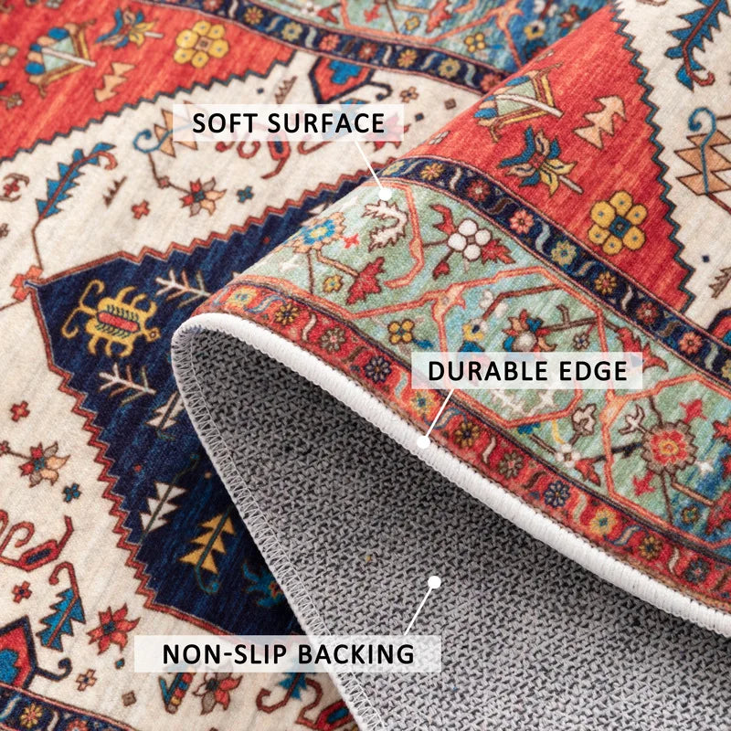 Navak Carpet Exclusive Picks Teppich aus Kaschmir im Perserstil, waschbar, faltbar, maschinenwaschbar, für Schlafzimmer, Nachttisch, Flur, Gang, Heimdekoration