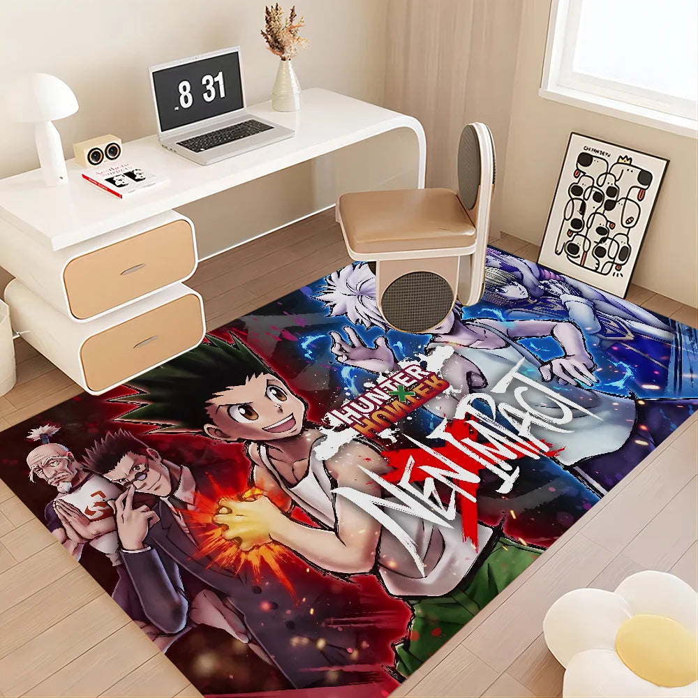 Navak Teppich Hunter X Hunter Anime Flurteppich rutschfeste Waschküchenmatte Wäschedekor Balkon Kind Wohnzimmer Toilettenteppich