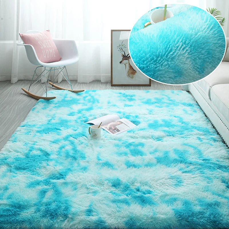 Navak Carpet Haarige Regenbogen-Teppiche für Kinderzimmer, Schlafzimmer, weiche, pelzige Teppiche, Wohnzimmer, Kinder-/Babyzimmer, Kinderzimmer, Spielzimmer, niedliche Zimmerdekoration, Bereichsteppich