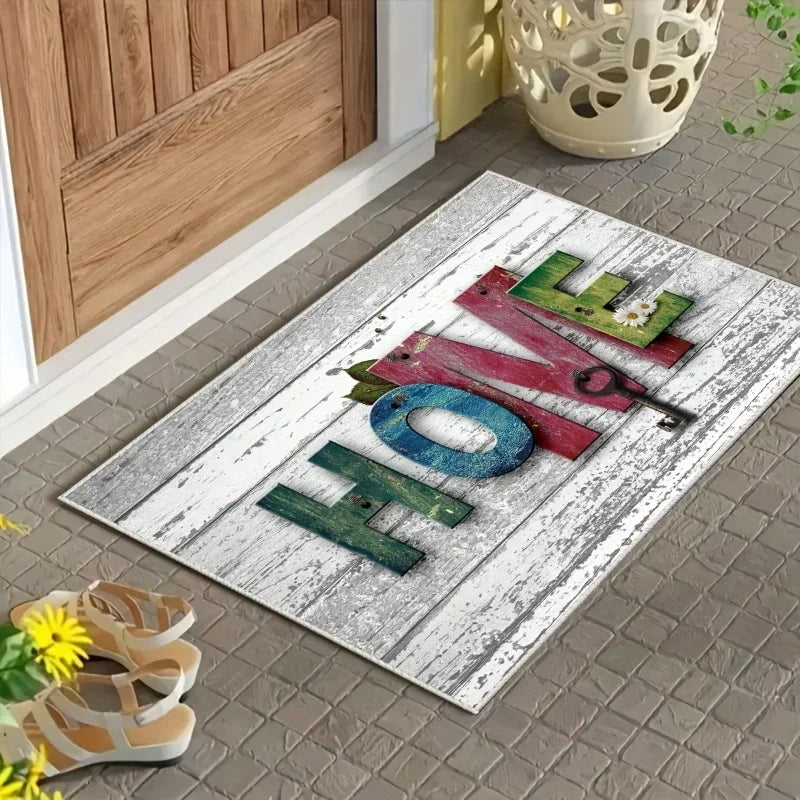 Navak Carpet 1 Stück Fußmatte mit Holzkisten-Fallendruck, saugfähig, waschbar, Heimdekor, Teppich, schmutzabweisend, für Wohnzimmer, Schlafzimmer, Badezimmer, Küche