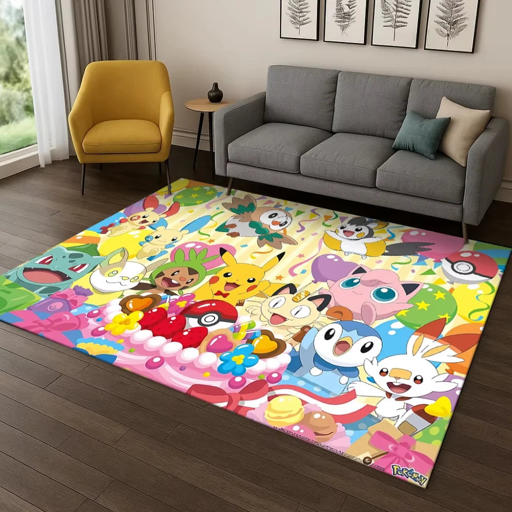 Navak Carpet Daily Picks Pokemon Abenteuerteppich, verspielter Spiel-Thementeppich, Männerhöhle, Spielzimmer, Schlafzimmer, Nachttisch, Wohnzimmer, Sofa, weiche Bodenmatte, Design