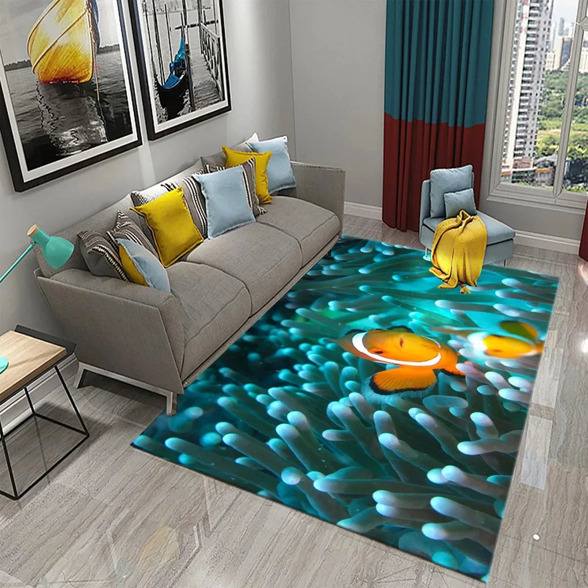 Navak Teppich 3D Hawaiian Meer Ozean Tropische Fische Teppich Wohnzimmer Fisch Tier Muster Kinder Schlafzimmer Weiche Boden Dekor
