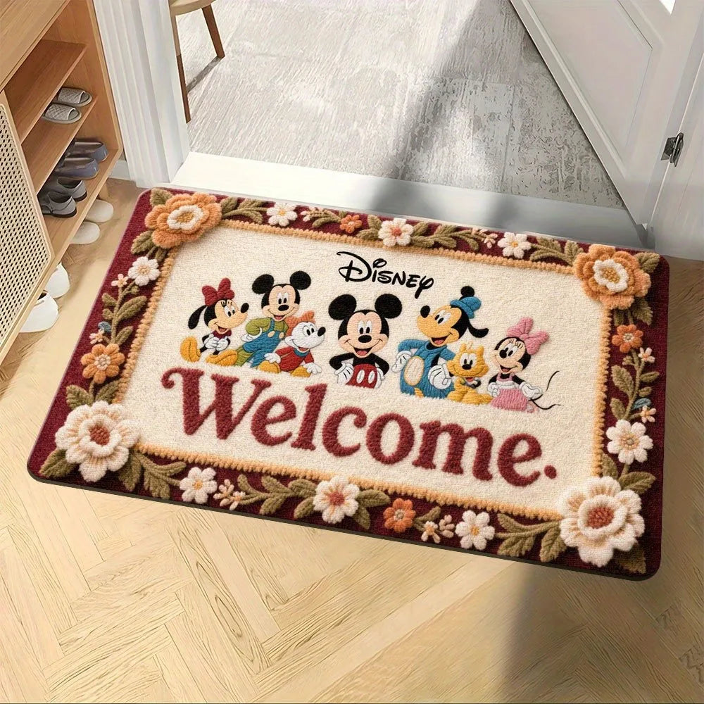 Navak Carpet Disney Friends‘ Warm Welcome Mat. Weich, saugfähig und rutschfest, Badezimmermatten, Yogamatten, Heimdekoration