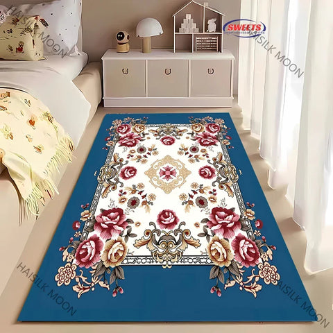 Navak Carpet 1PC Royal Luxury Style Flowers Printed Carpet Living Room Bedroom Sofa Office Large Area Decorative Mat Multi-Size Luxury Gifts