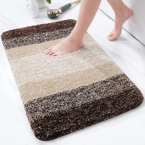 Navak Carpet Olanly Shaggy-Badematte, Mikrofaser, super saugfähig, Badezimmer-Duschvorleger, rutschfest, weiche Duschmatten, Bodenplüschteppich, Fußwaschmatte