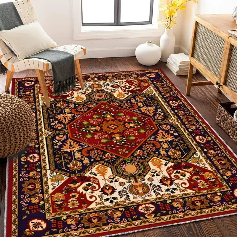 Navak Teppich Europa Persien Böhmen Stil Luxus Retro Teppich Wohnzimmer Sofa Schlafzimmer Arbeitszimmer Küche Eingang Fußmatte Rutschfester Wohnkultur Teppich