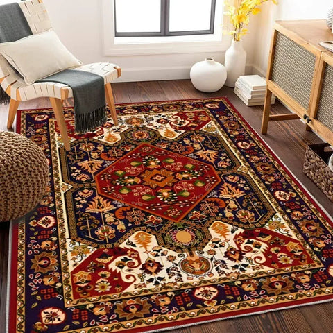 Navak Teppich Europa Persien Böhmen Stil Luxus Retro Teppich Wohnzimmer Sofa Schlafzimmer Arbeitszimmer Küche Eingang Fußmatte Rutschfester Wohnkultur Teppich