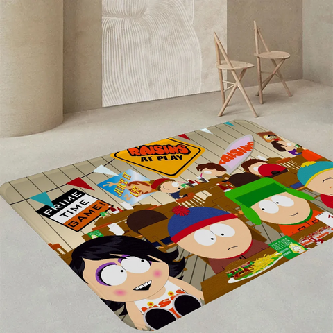 Navak Carpet Amine S-South Cartoon P-Park Fußmatte, waschbar, rutschfest, für Wohnzimmer, Sofa, Stühle, Fußmatte, Küchenfußmatte, Teppich