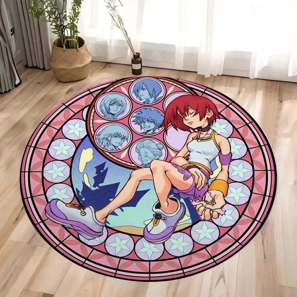 Navak Carpet Daily Picks Kingdom Hearts Cartoon Area Rug Round Floor Mat Living Room Carpet Bathroom Kitchen Rugs Doormat Non-slip Floor Mat