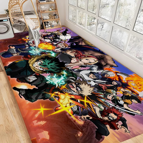 Navak Carpet My Hero Academia Hallway Carpet Retro Multiple Choice Living Room Kitchen Rug Non-Slip Welcome Rug