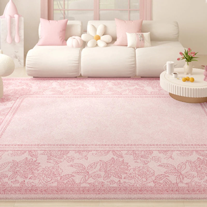 Navak Carpet Koreanischer minimalistischer Teppich – Dicker Wohnzimmerteppich in Rosa, übergroße Schlafzimmer-Bodenmatte, weich und gemütlich