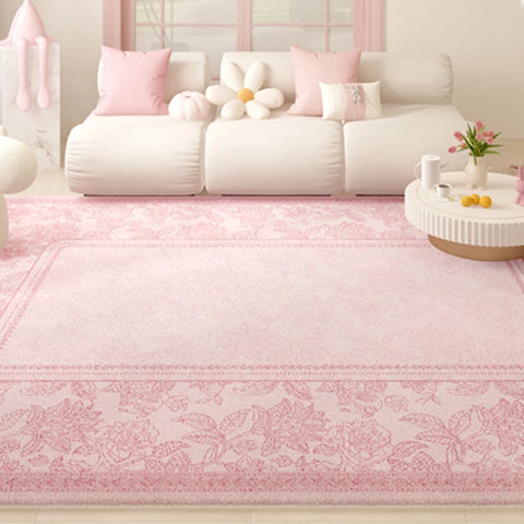 Navak Carpet Koreanischer minimalistischer Teppich – Dicker Wohnzimmerteppich in Rosa, übergroße Schlafzimmer-Bodenmatte, weich und gemütlich
